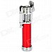 Windproof Flame Adjustable Butane Gas Jet Lighter - Red + Silver