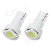 T5 1W 50lm 6500K 1-5050 SMD LED White Light Car Signal Lamp Bulbs (2 PCS)