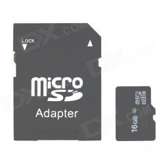Micro SD TF Card w/ SD Adapter - Black (16GB / Class 4) Micro SD TF Card w/ SD Adapter - Black (16GB / Class 4)