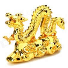 Stylish Dragon Shaped Alloy + Iron Windproof Gas Lighter - Golden