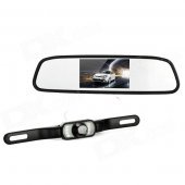 800E 4.3" Wireless Car Rearview Mirror LCD Monitor Kit - Black