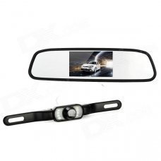 800E 4.3" Wireless Car Rearview Mirror LCD Monitor Kit - Black