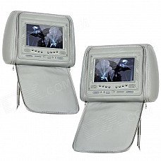 AST7002H-HUIS 7" LCD Screen Car Headrest Monitor w/ Remote Controller / AV-IN - Grey (2 PCS) AST7002H-HUIS 7" LCD Screen Car Headrest Monitor w/ Remote Controller / AV-IN - Grey (2 PCS)
