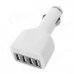 4-Port USB Car Charger - White (DC 12V)