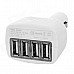 4-Port USB Car Charger - White (DC 12V)