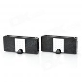 Car Safety Seat Belt Clips Stopper w/ Hook - Black + Silver (2 PCS)