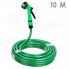 Car Wash Nozzle Spray Head Water Gun with Hose - Green (10m)