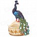 Craft Peacock Style Painted Diamond Resin Cigarette Ashtray - Yellow + Green + Blue