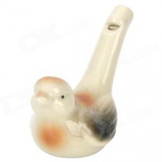 Nostalgic Ceramic Water Bird Whistle - Grey + White