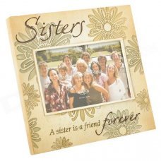 English Letter Pattern Wall Mount Poly Resin Photo Frame - Beige English Letter Pattern Wall Mount Poly Resin Photo Frame - Beige