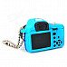 Digital Camera Style White LED Flashlight Keychains - Blue + Black (3 x AG13)
