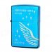 Earth Stylish Wing Pattern Windproof Fluid Fuel Lighter - Blue