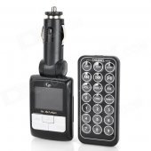 1.44" LCD Car MP3 Player FM Transmitter w/ Remote Controller / SD / TF - Black (12~24V)
