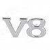 3D V8 Grill Decoration Emblem for Car Tuning - Silver