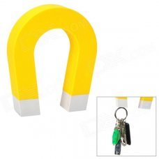 "U" Shaped ABS + Magnet Keys Hanging Toy w/ Self-Adhesive Tape - Yellow "U" Shaped ABS + Magnet Keys Hanging Toy w/ Self-Adhesive Tape - Yellow