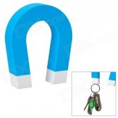"U" Shaped ABS + Magnet Keys Hanging Toy w/ Self-Adhesive Tape - Blue