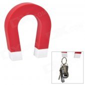 "U" Shaped ABS + Magnet Keys Hanging Toy w/ Self-Adhesive Tape - Red