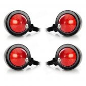 10W 1-Common Bulb Yellow Light Retro Motorcycle Steering Lamp - Black + Red (12V / 30cm / 4 PCS)