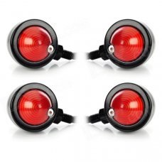10W 1-Common Bulb Yellow Light Retro Motorcycle Steering Lamp - Black + Red (12V / 30cm / 4 PCS) 10W 1-Common Bulb Yellow Light Retro Motorcycle Steering Lamp - Black + Red (12V / 30cm / 4 PCS)