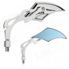Quadrangle Flame Shaped Backup Rearview Mirrors for Motorcycle - Silver (Pair) Quadrangle Flame Shaped Backup Rearview Mirrors for Motorcycle - Silver (Pair)