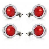 10W 1-Common Bulb Yellow Light Retro Motorcycle Steering Lamp - Silver + Red (12V / 20cm / 4 PCS)