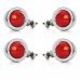 10W 1-Common Bulb Yellow Light Retro Motorcycle Steering Lamp - Silver + Red (12V / 20cm / 4 PCS)