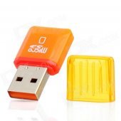 Diamond High-Speed USB 2.0 Micro SD SDHC TF Card Reader - Orange (Max. 32GB)