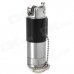 Thermos Style Zinc Alloy Butane Lighter w/ Chain - Black + Silver