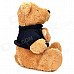 Lovely Plush Bear Doll w/ Sweater - Black + Yellow