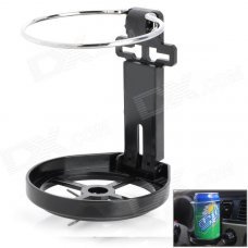 Foldaway Plastic Car Drink Cup Holder w/ Mini Fan - Black Foldaway Plastic Car Drink Cup Holder w/ Mini Fan - Black