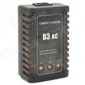 B3AC 7.4V/11.1V 2S/3S LiPo Balance Charger - Black (2-Flat-Pin Plug)