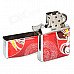 HOLI Beijing Opera Facial Masks Style Stainless Steel Fuel Lighter - Red