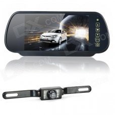 7" LCD Car Rearview Mirror Monitor + 2.4GHz Wireless Camera Kit w/ 7-LED Night Version - Black 7" LCD Car Rearview Mirror Monitor + 2.4GHz Wireless Camera Kit w/ 7-LED Night Version - Black