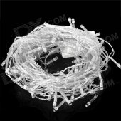 Icicle Style 8-Mode 8W 120-LED White Light Decoration Lamp - Transparent (EU Plug / AC 220V)