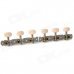 Folk Guitar String 3-Machine-Head Tuners - Silver (Pair)