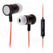JTX JL-730 In-Ear Earphone w/ Microphone for Cell Phone - Red + Black (3.5mm-Plug / 112cm-Cable)