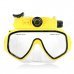 5.0MP Wide-Angle HD 720P 30m Diving Mask Camera w/ DV / 2-LED / Micro USB / 8GB TF - Yellow