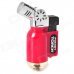HJ-01 Portable Windproof Blue Flame Butane Gas Jet Lighter - Red + Silver