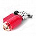 HJ-01 Portable Windproof Blue Flame Butane Gas Jet Lighter - Red + Silver