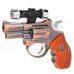 Gun Pistol Style Windproof Butane Torch Lighter w/ Red Laser & White LED Light - Copper (4 x AG3)