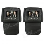 7" LCD Screen Car Headrest DVD Media Player with FM / AV-Out / SD / Game - Black (DC 12V / 2 PCS)