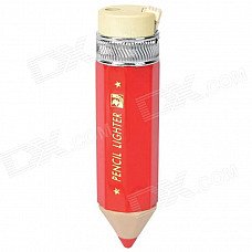 Creative Pencil Style Butane Gas Lighter - Red