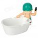 Little Soldier Fighting with Cockroach on Bathtub Style Ashtray - Green + White + Beige
