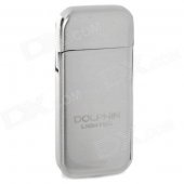 Zinc Alloy Electroplating Grinding Wheel Butane Gas Lighter - Silver