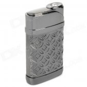 Windproof Zinc Alloy Electroplating Butane Jet Lighter - Deep Grey
