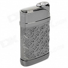 Windproof Zinc Alloy Electroplating Butane Jet Lighter - Deep Grey