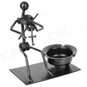 Violinist Style Iron Ashtray - Black