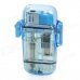 Cool Red Flame Windproof Butane Jet Lighter - Transparent Blue