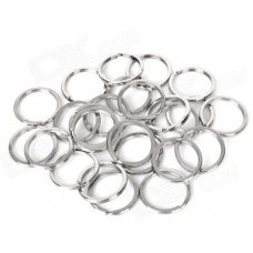 Simple Stainless Steel Key Rings - Silver (25 PCS)