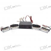 Police Style Car 12V 12-LED Red/Blue Stroboscopic Light with 3-Mode Controller